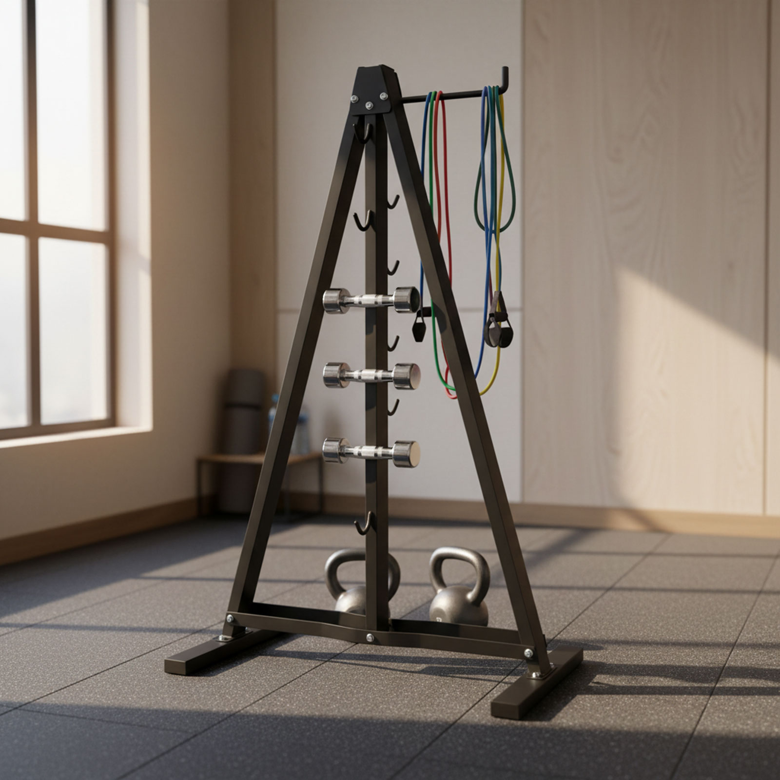 ที่แขวนอุปกรณ์ออกกำลังกายแบบ L - Home Gym Routine บทวิจารณ์และราคา